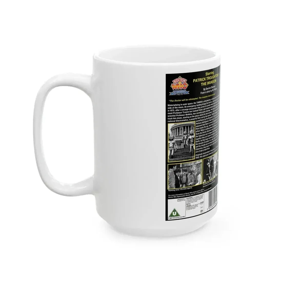 DOCTOR WHO THE INVASION (VHS COVER) - White Coffee Mug - Go Mug Yourself