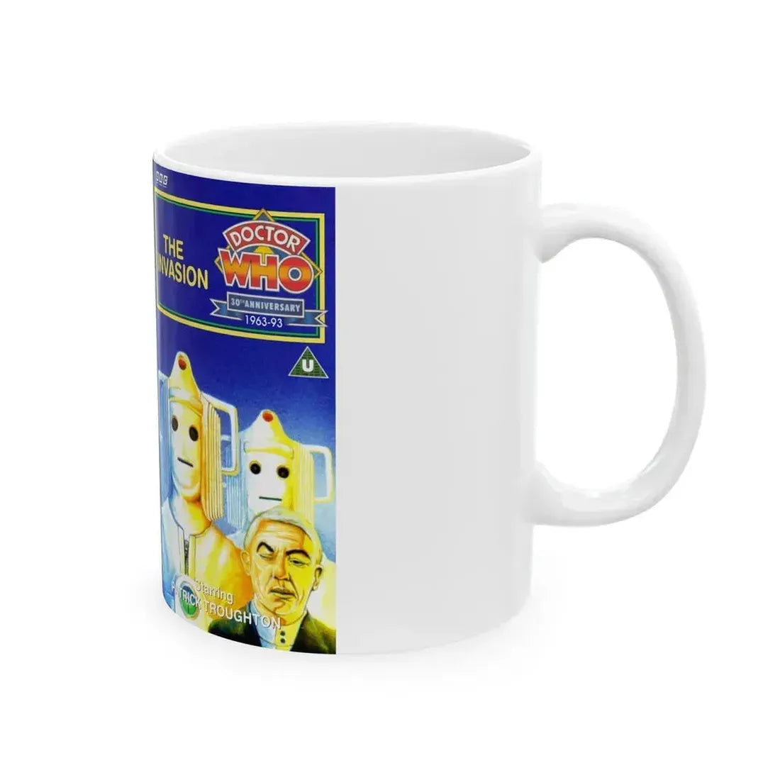 DOCTOR WHO THE INVASION (VHS COVER) - White Coffee Mug - Go Mug Yourself