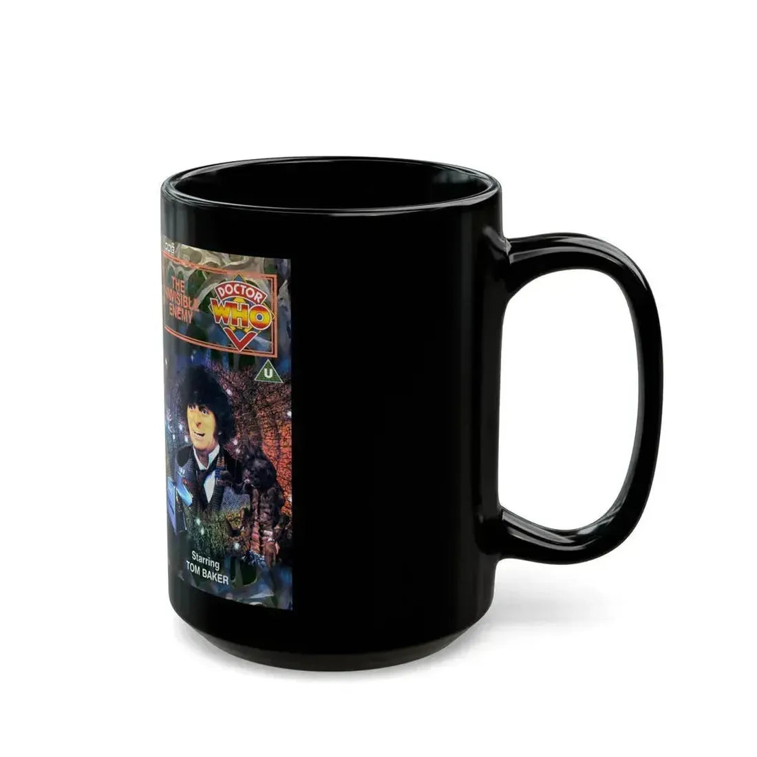 DOCTOR WHO THE INVISIBLE ENEMY (VHS COVER) - Black Coffee Mug - Go Mug Yourself