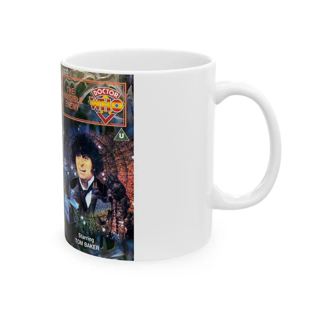 DOCTOR WHO THE INVISIBLE ENEMY (VHS COVER) - White Coffee Mug-Go Mug Yourself