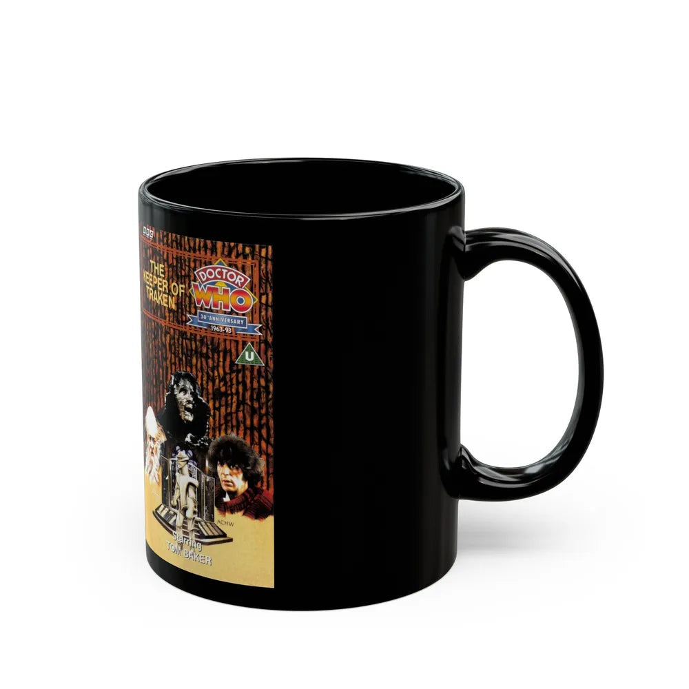 DOCTOR WHO THE KEEPER OF TRAKEN (VHS COVER) - Black Coffee Mug-Go Mug Yourself