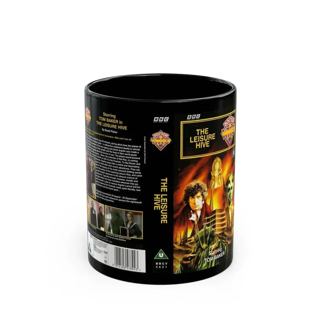 DOCTOR WHO THE LEISURE HIVE (VHS COVER) - Black Coffee Mug 11oz - Go Mug Yourself