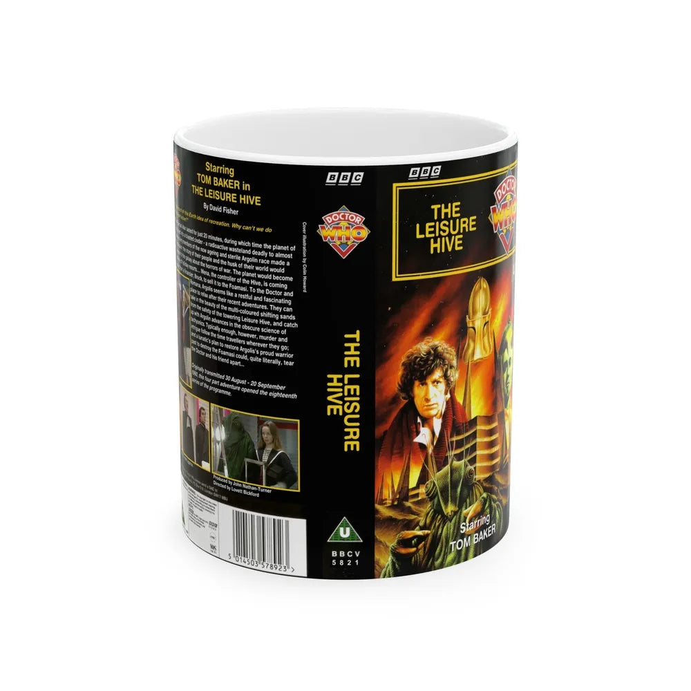 DOCTOR WHO THE LEISURE HIVE (VHS COVER) - White Coffee Mug-11oz-Go Mug Yourself