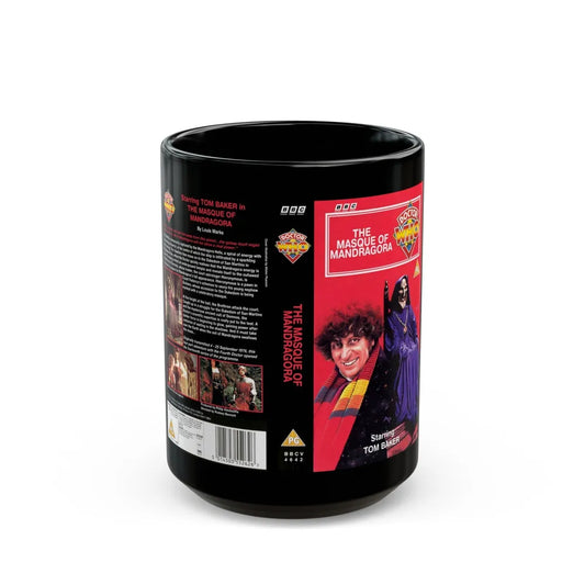 DOCTOR WHO THE MASQUE OF MANDRAGORA TOM BAKER (VHS COVER) - Black Coffee Mug-15oz-Go Mug Yourself