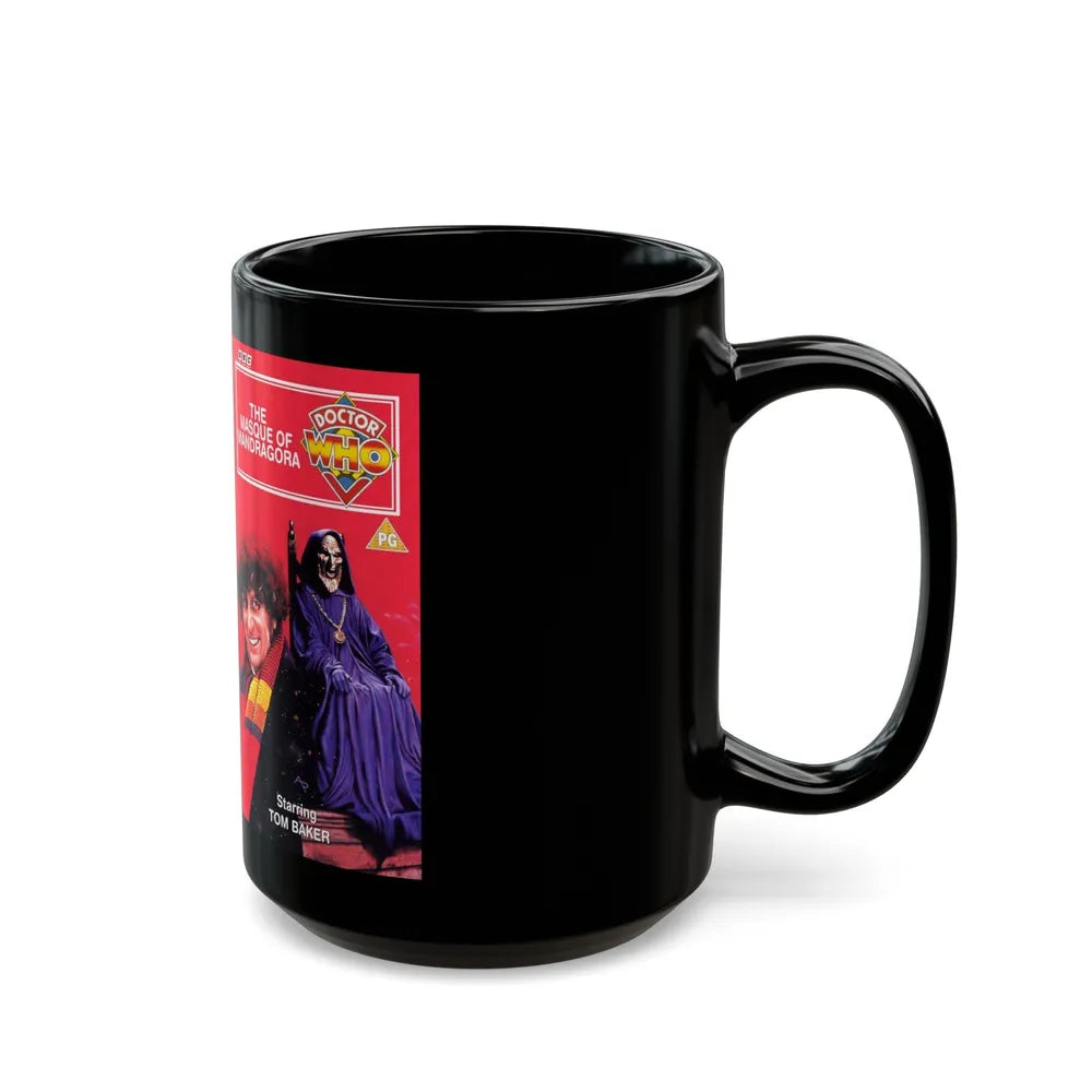 DOCTOR WHO THE MASQUE OF MANDRAGORA TOM BAKER (VHS COVER) - Black Coffee Mug-Go Mug Yourself