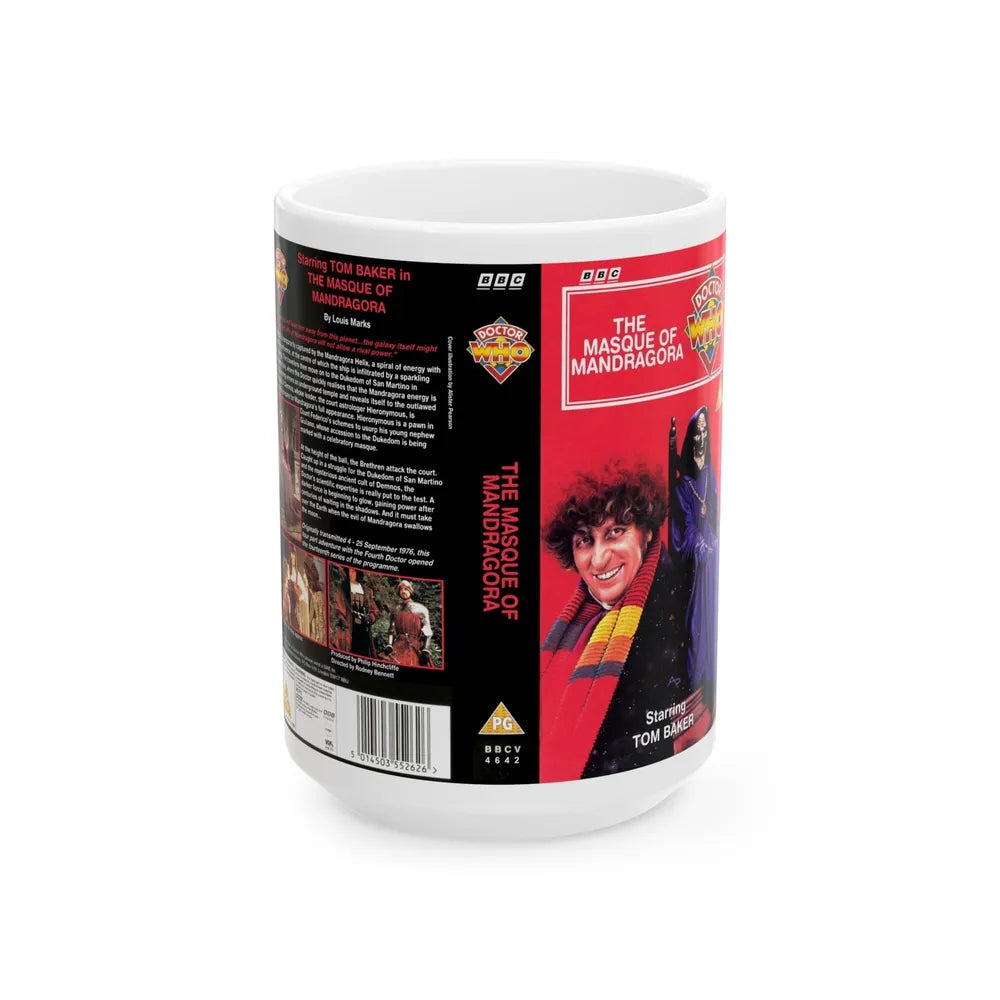 DOCTOR WHO THE MASQUE OF MANDRAGORA TOM BAKER (VHS COVER) - White Coffee Mug-15oz-Go Mug Yourself