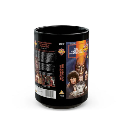 DOCTOR WHO THE MASQUE OF MANDRAGORA (VHS COVER) - Black Coffee Mug-15oz-Go Mug Yourself