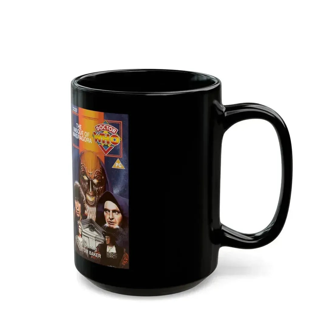 DOCTOR WHO THE MASQUE OF MANDRAGORA (VHS COVER) - Black Coffee Mug - Go Mug Yourself