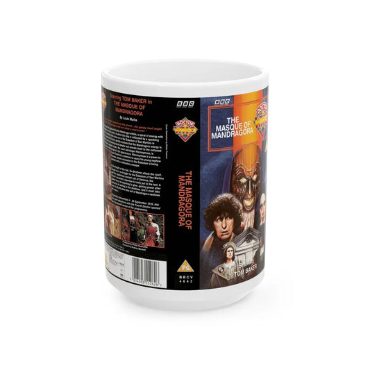 DOCTOR WHO THE MASQUE OF MANDRAGORA (VHS COVER) - White Coffee Mug-15oz-Go Mug Yourself