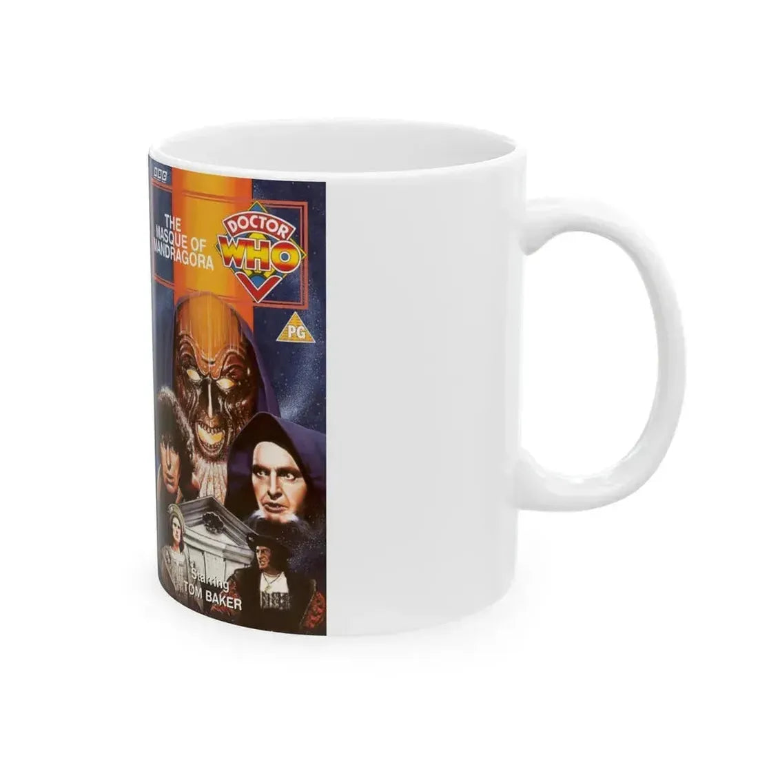 DOCTOR WHO THE MASQUE OF MANDRAGORA (VHS COVER) - White Coffee Mug - Go Mug Yourself