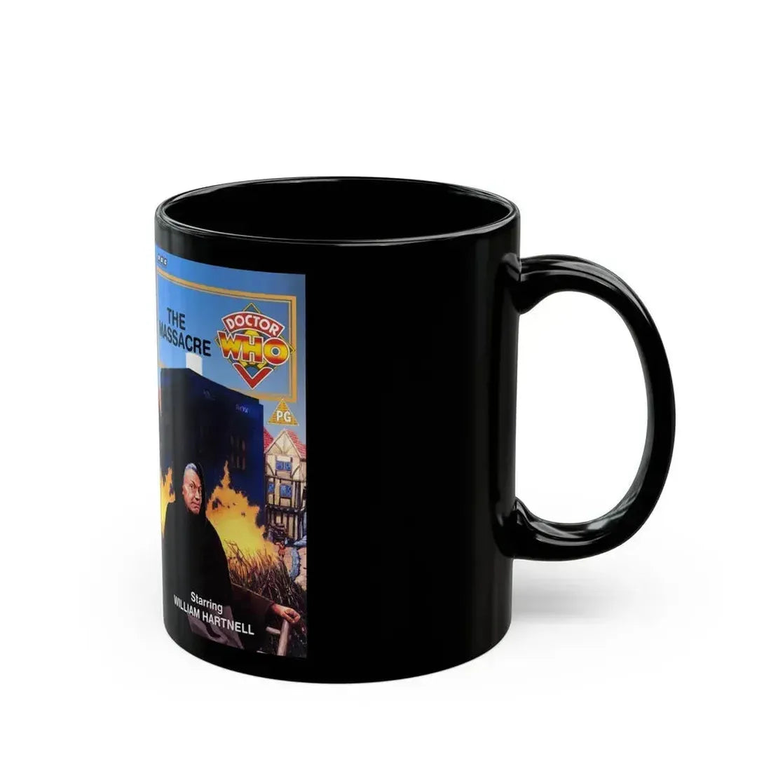 DOCTOR WHO THE MASSACRE (VHS COVER) - Black Coffee Mug - Go Mug Yourself