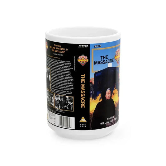DOCTOR WHO THE MASSACRE (VHS COVER) - White Coffee Mug 15oz - Go Mug Yourself