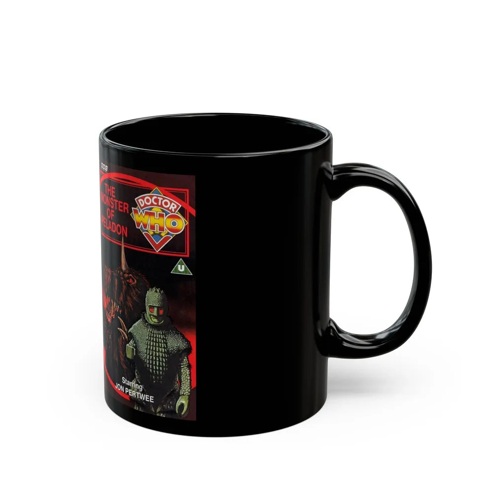 DOCTOR WHO THE MONSTER OF PELADON JON PERTWEE (VHS COVER) - Black Coffee Mug-Go Mug Yourself