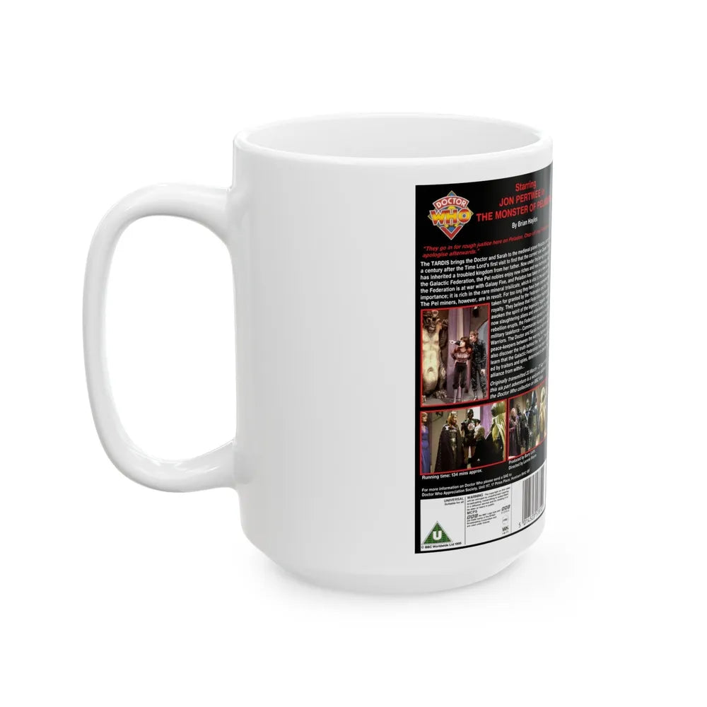 DOCTOR WHO THE MONSTER OF PELADON JON PERTWEE (VHS COVER) - White Coffee Mug-Go Mug Yourself