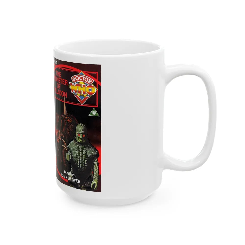 DOCTOR WHO THE MONSTER OF PELADON JON PERTWEE (VHS COVER) - White Coffee Mug-Go Mug Yourself