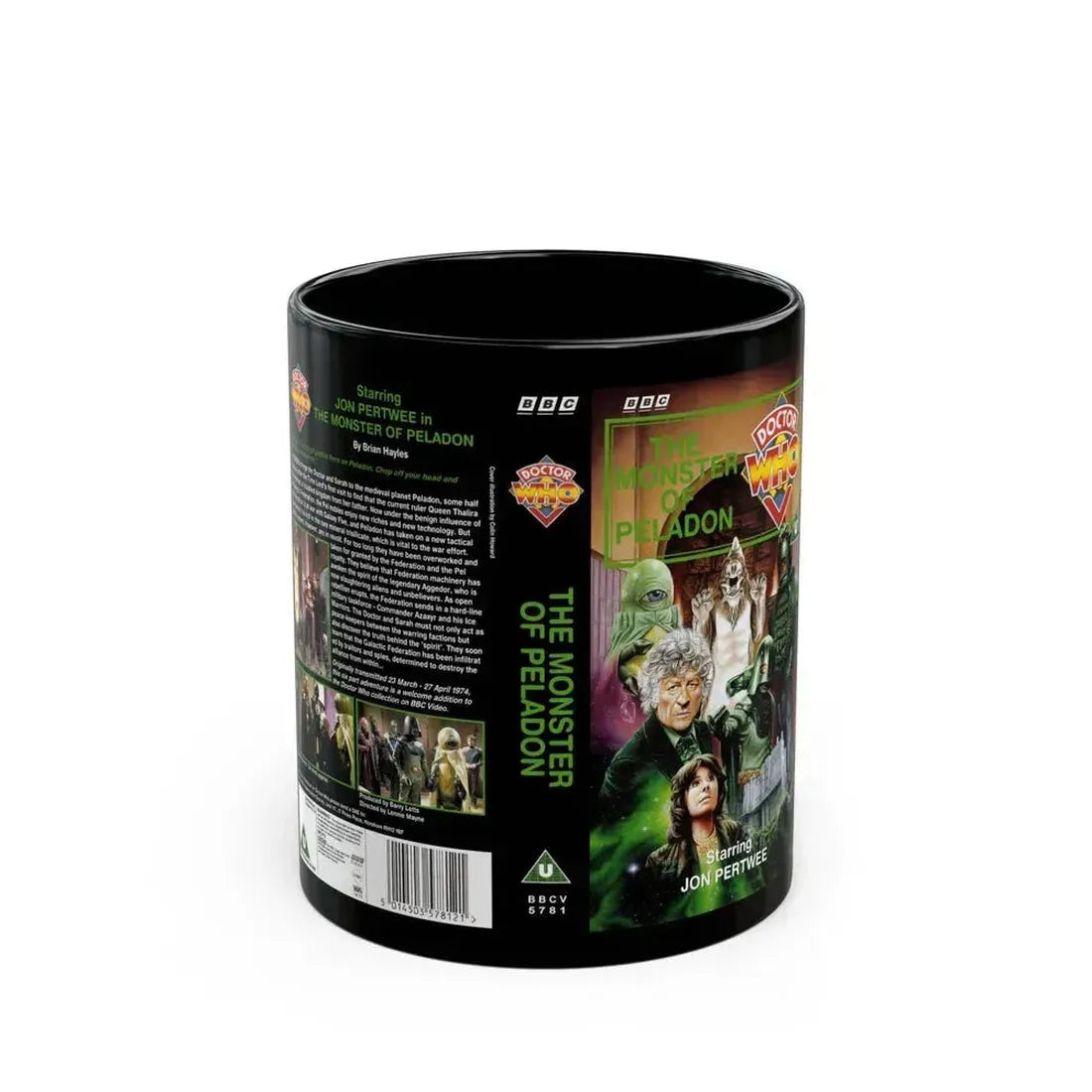DOCTOR WHO THE MONSTER OF PELADON (VHS COVER) - Black Coffee Mug 11oz - Go Mug Yourself