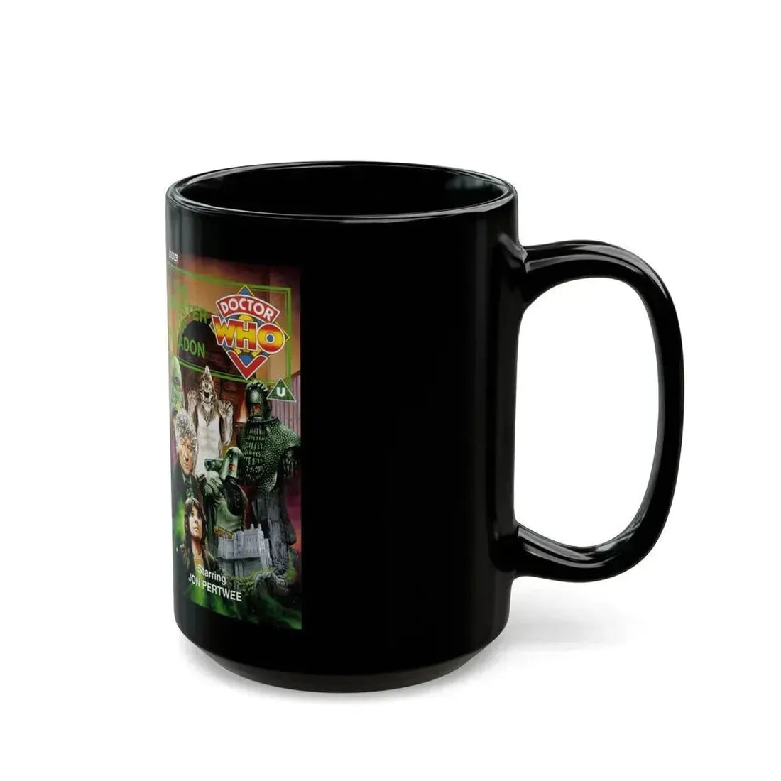 DOCTOR WHO THE MONSTER OF PELADON (VHS COVER) - Black Coffee Mug - Go Mug Yourself