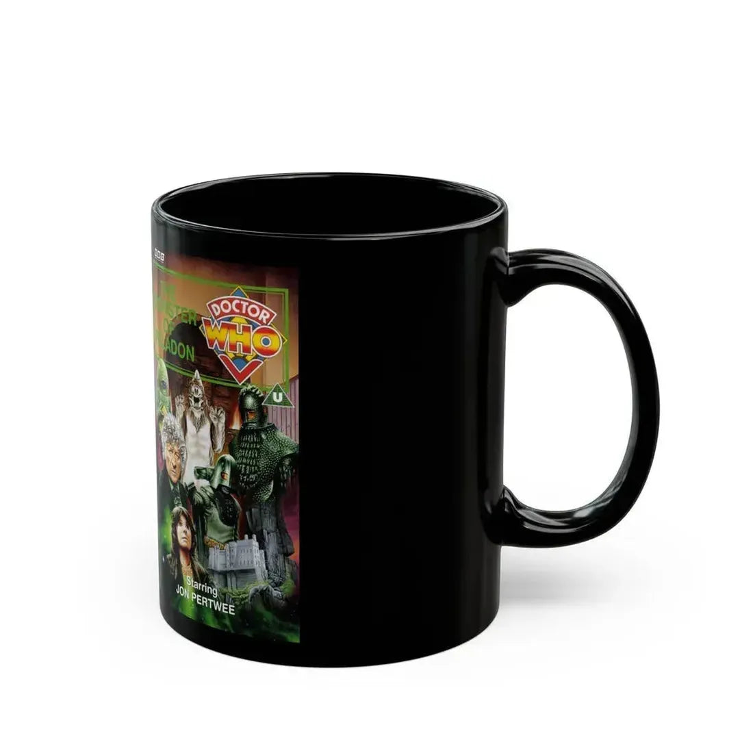 DOCTOR WHO THE MONSTER OF PELADON (VHS COVER) - Black Coffee Mug - Go Mug Yourself