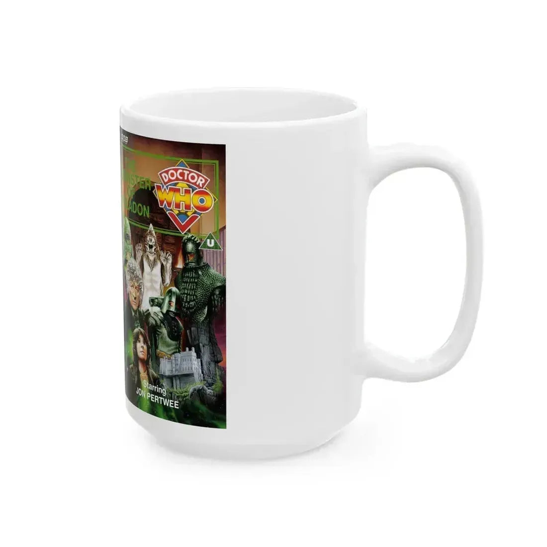 DOCTOR WHO THE MONSTER OF PELADON (VHS COVER) - White Coffee Mug - Go Mug Yourself
