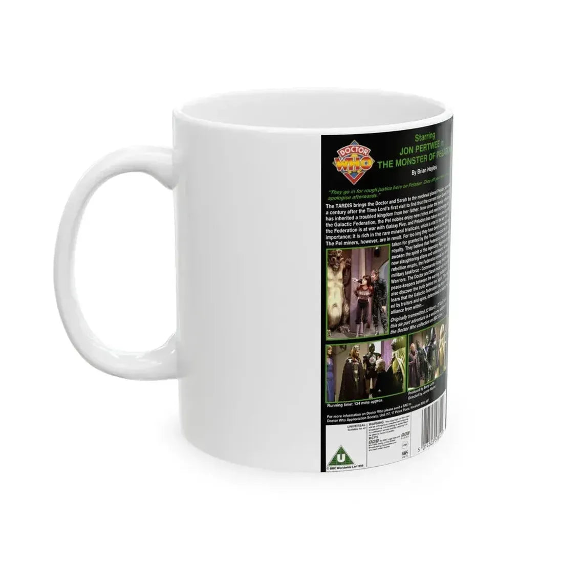 DOCTOR WHO THE MONSTER OF PELADON (VHS COVER) - White Coffee Mug - Go Mug Yourself