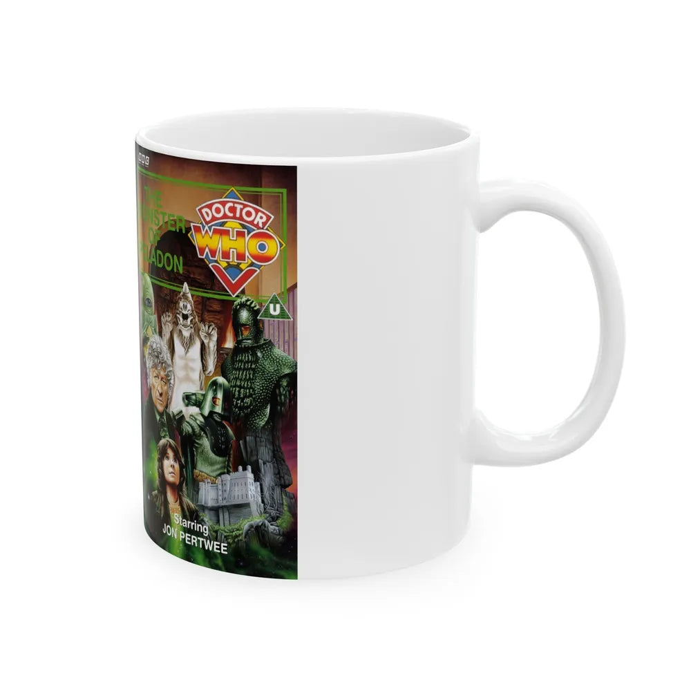 DOCTOR WHO THE MONSTER OF PELADON (VHS COVER) - White Coffee Mug-Go Mug Yourself