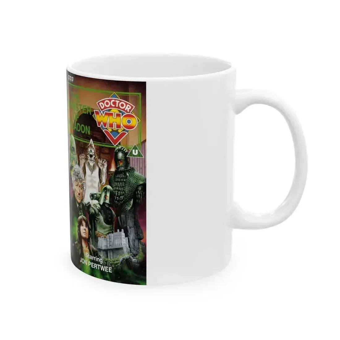 DOCTOR WHO THE MONSTER OF PELADON (VHS COVER) - White Coffee Mug - Go Mug Yourself