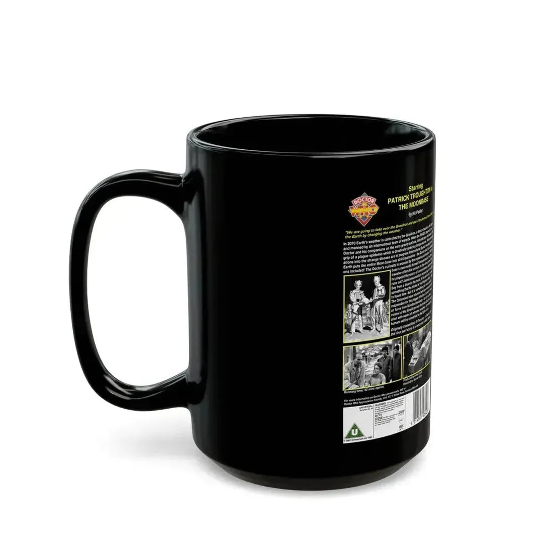 DOCTOR WHO THE MOONBASE (VHS COVER) - Black Coffee Mug - Go Mug Yourself