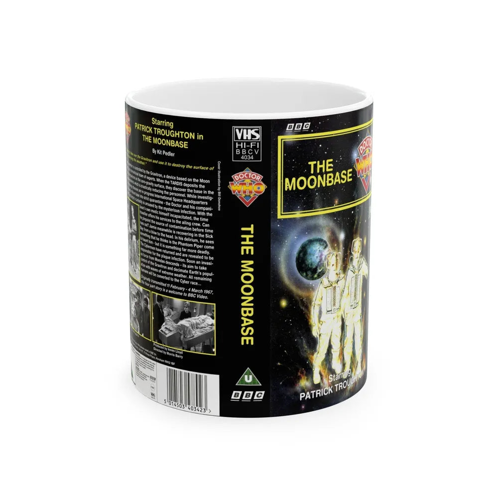 DOCTOR WHO THE MOONBASE (VHS COVER) - White Coffee Mug-11oz-Go Mug Yourself