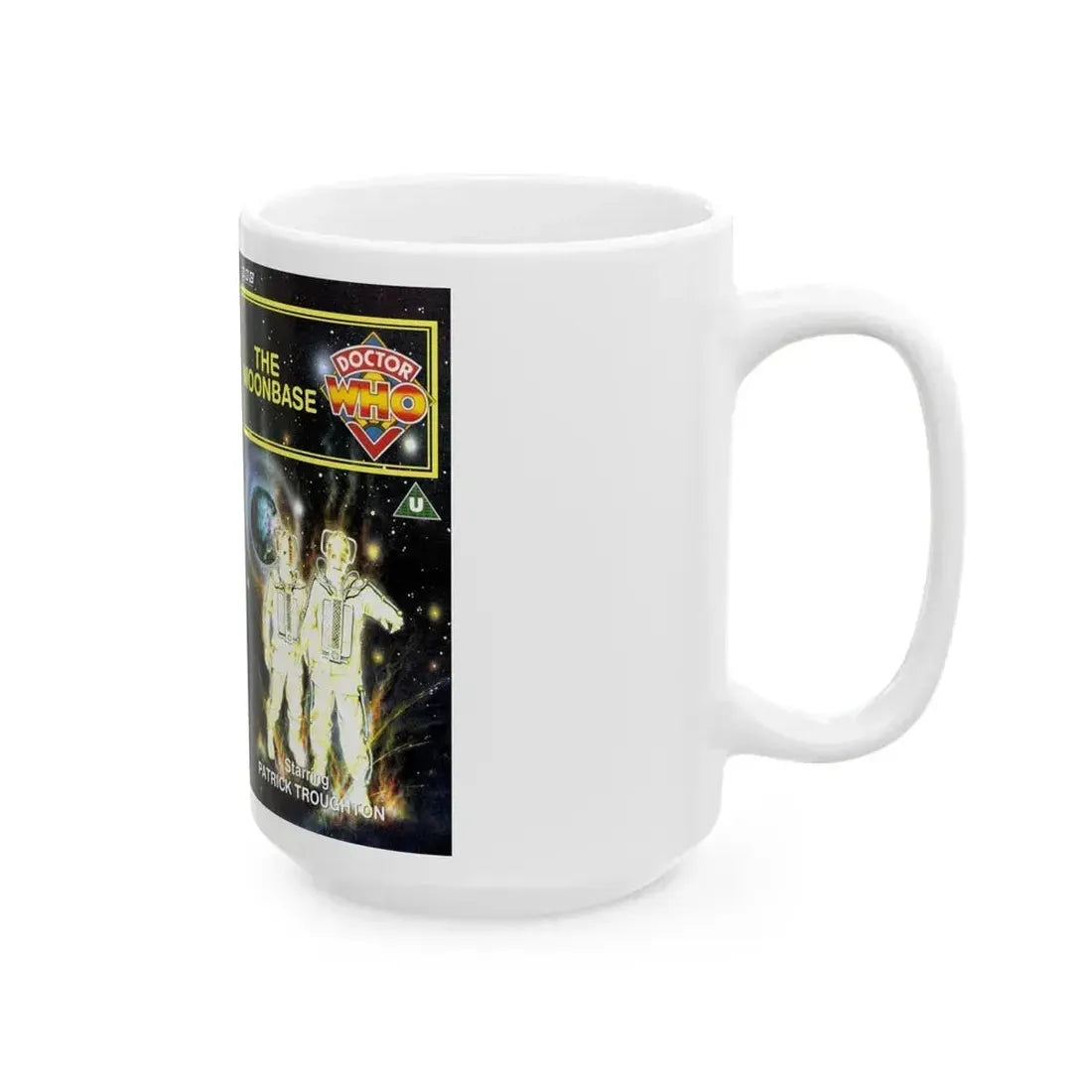DOCTOR WHO THE MOONBASE (VHS COVER) - White Coffee Mug - Go Mug Yourself