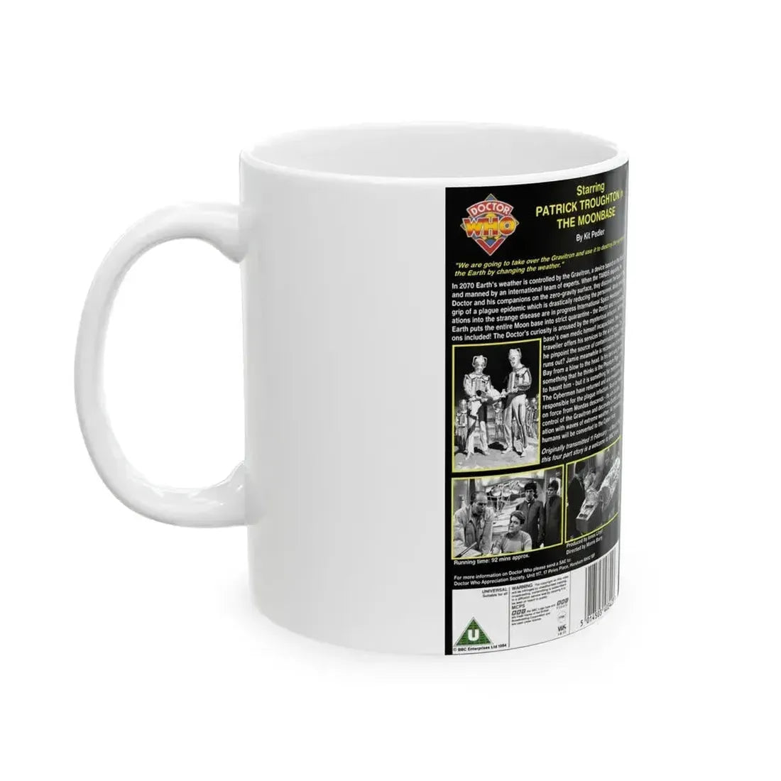 DOCTOR WHO THE MOONBASE (VHS COVER) - White Coffee Mug - Go Mug Yourself