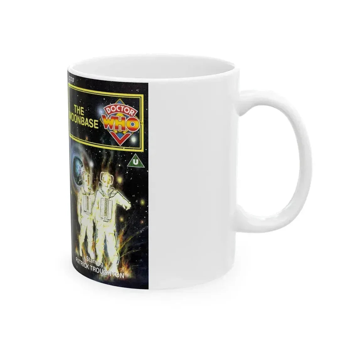 DOCTOR WHO THE MOONBASE (VHS COVER) - White Coffee Mug - Go Mug Yourself