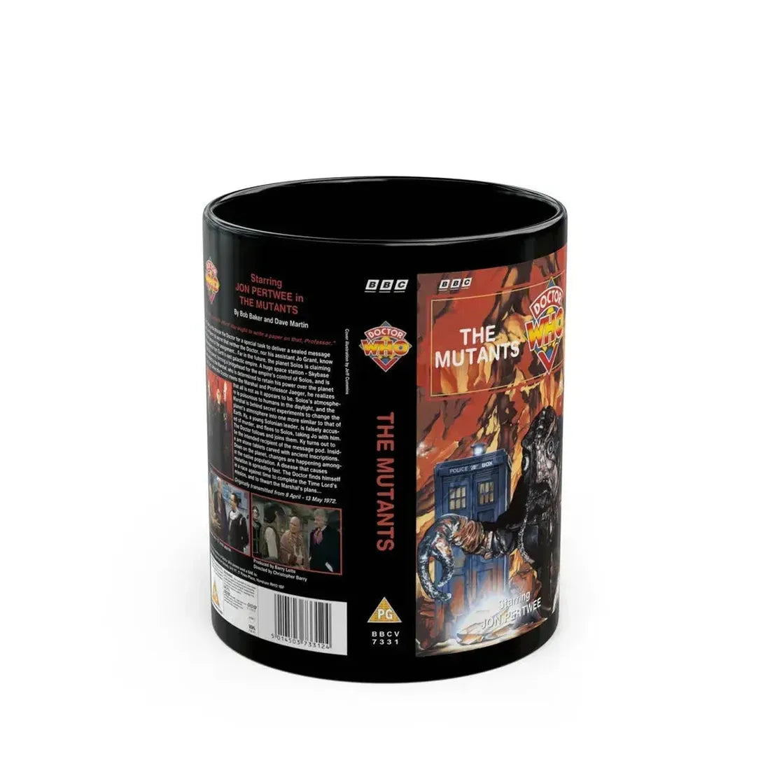 DOCTOR WHO THE MUTANTS (VHS COVER) - Black Coffee Mug 11oz - Go Mug Yourself