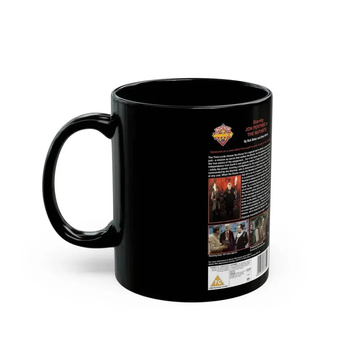 DOCTOR WHO THE MUTANTS (VHS COVER) - Black Coffee Mug - Go Mug Yourself