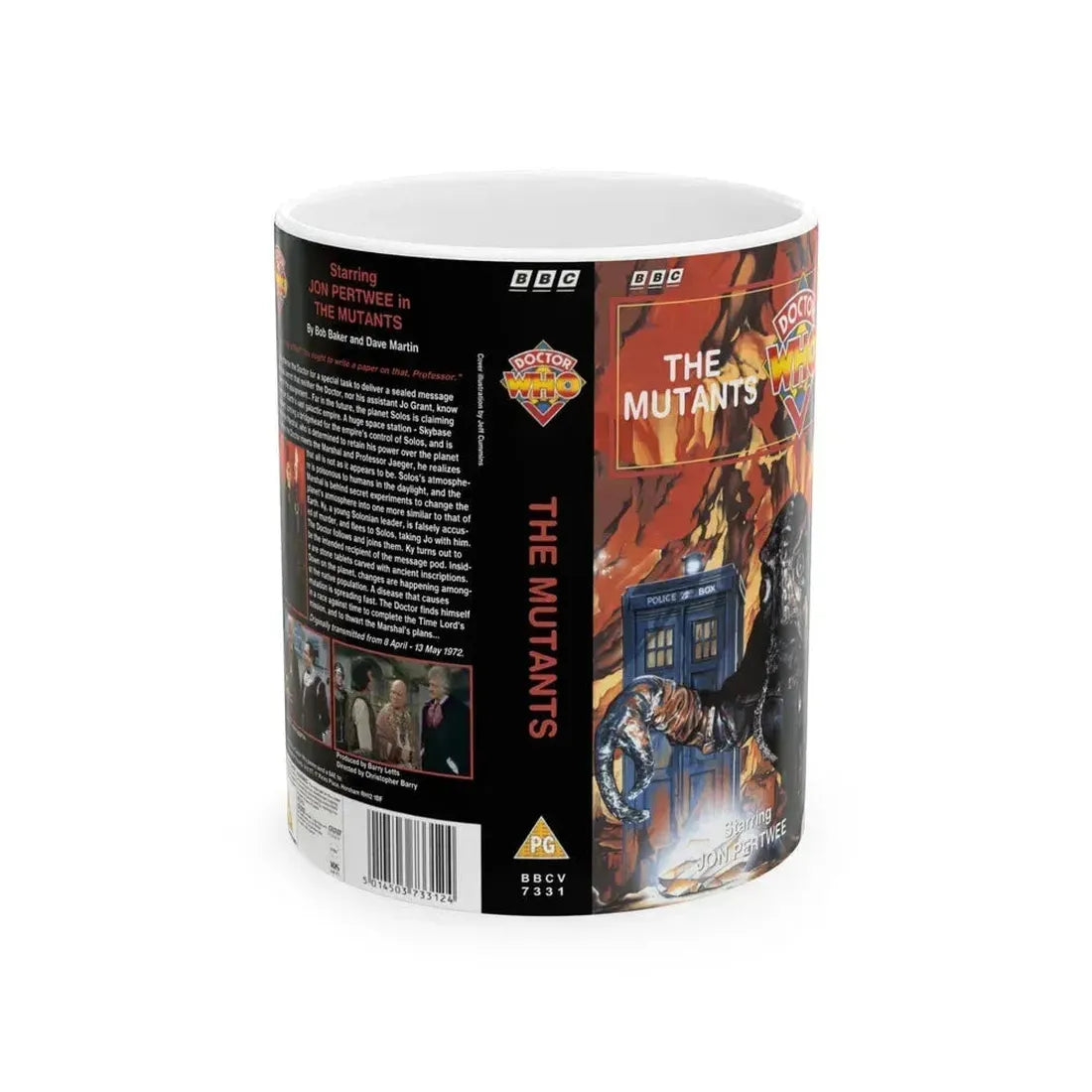 DOCTOR WHO THE MUTANTS (VHS COVER) - White Coffee Mug 11oz - Go Mug Yourself