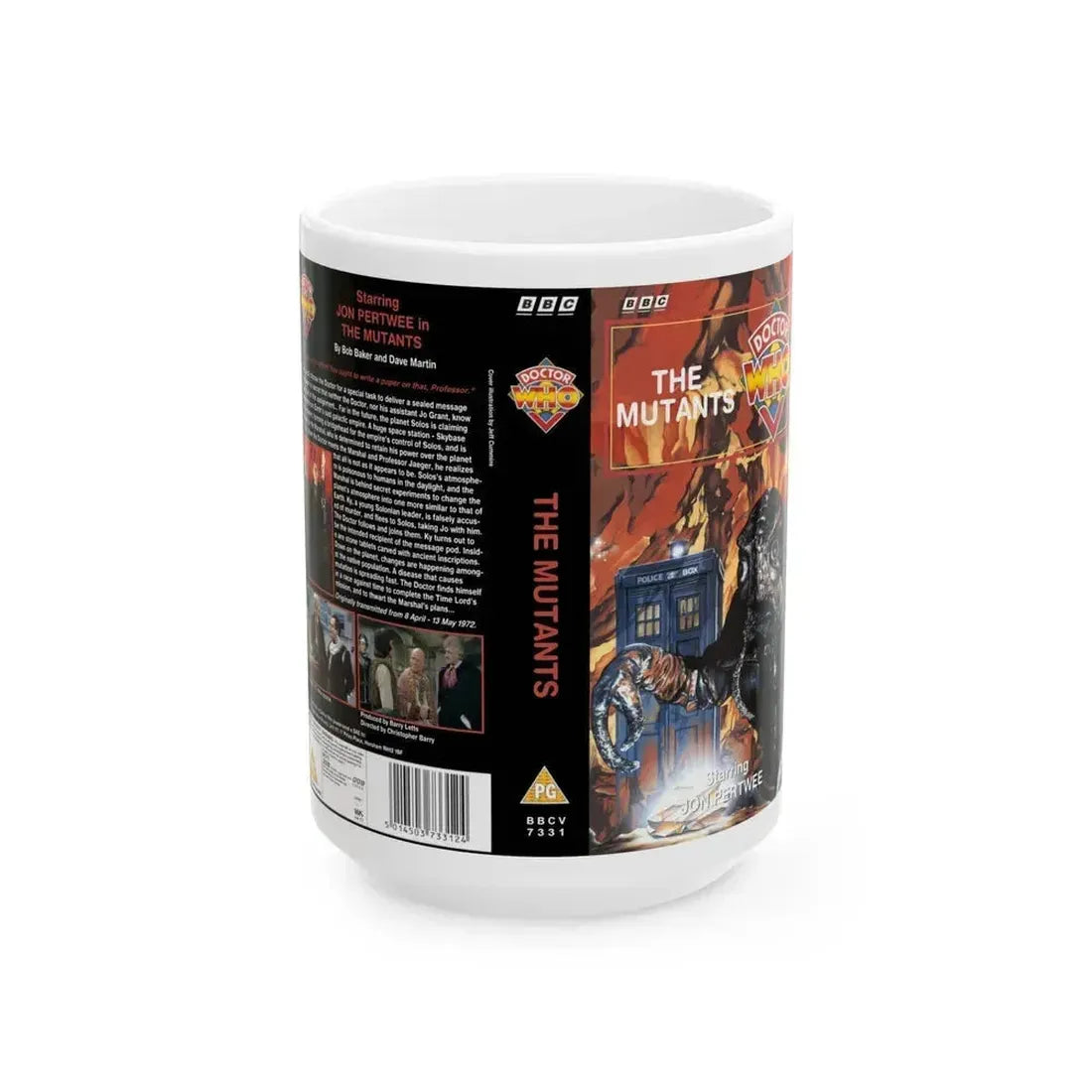 DOCTOR WHO THE MUTANTS (VHS COVER) - White Coffee Mug 15oz - Go Mug Yourself