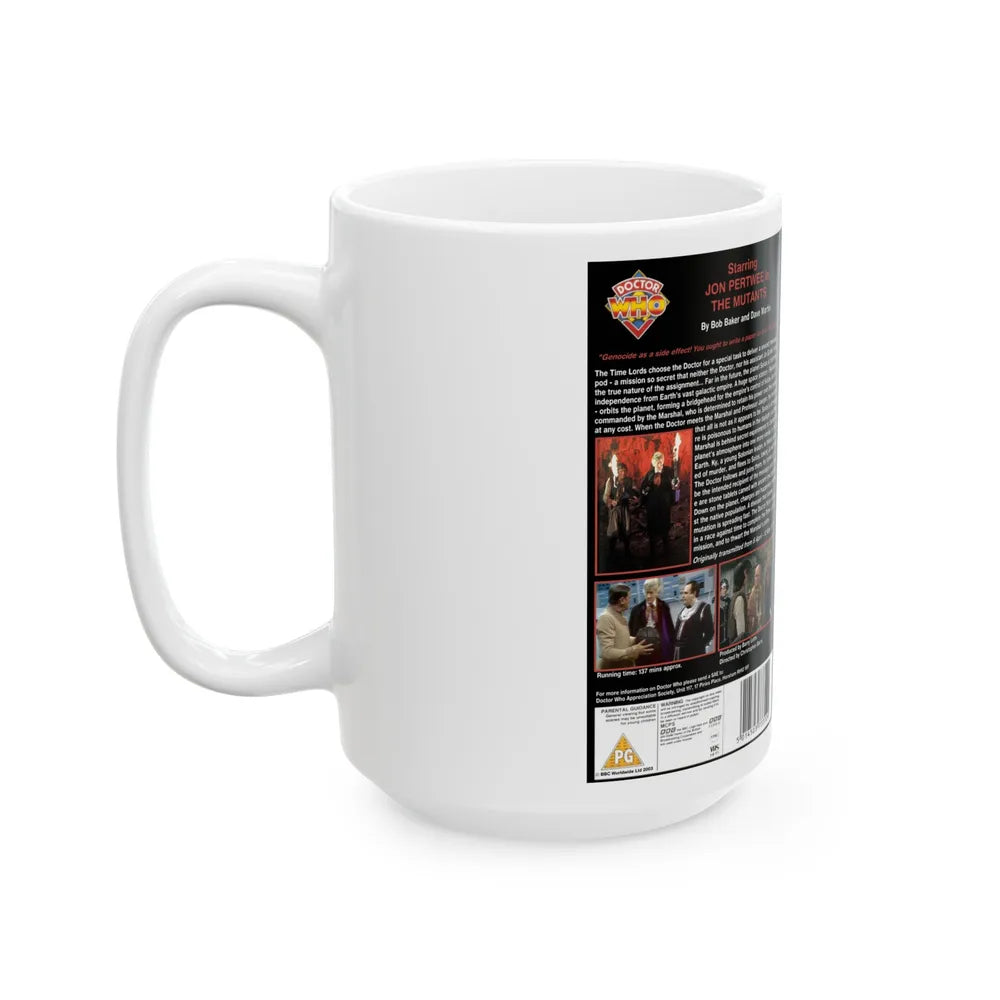 DOCTOR WHO THE MUTANTS (VHS COVER) - White Coffee Mug-Go Mug Yourself