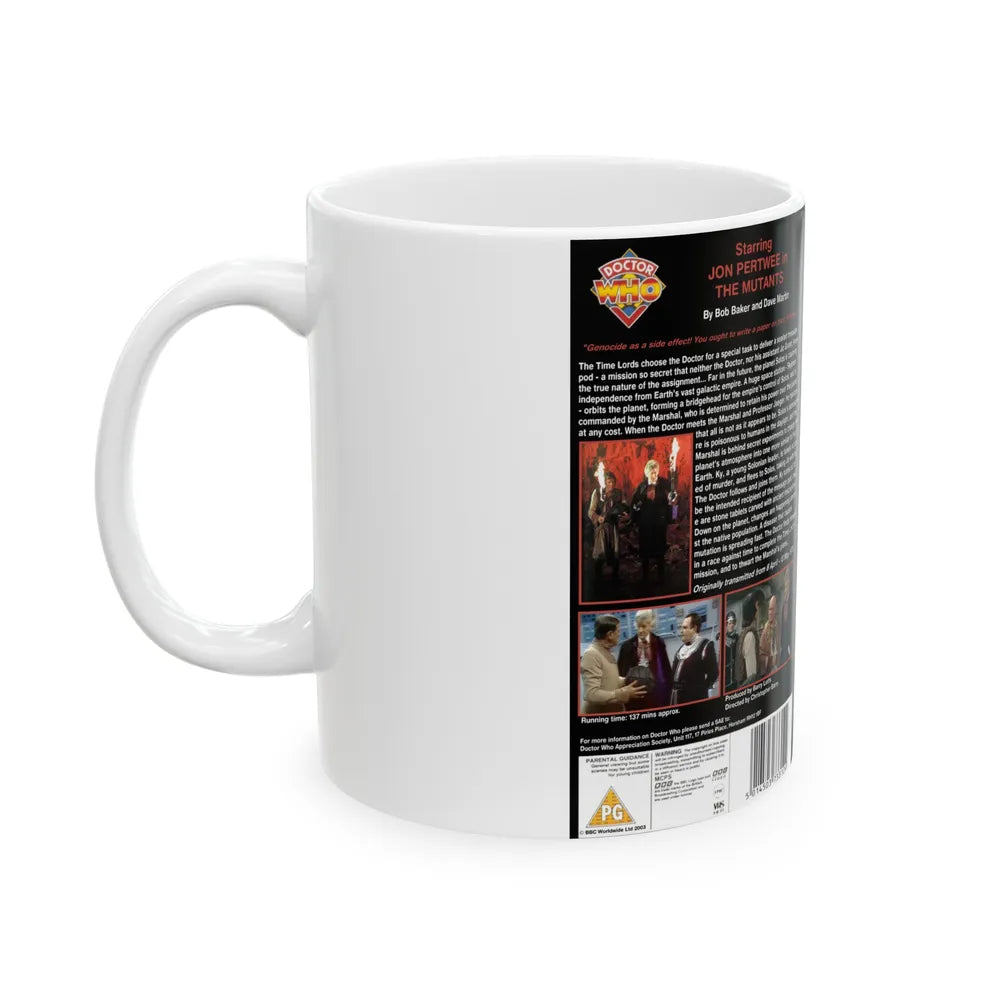 DOCTOR WHO THE MUTANTS (VHS COVER) - White Coffee Mug-Go Mug Yourself