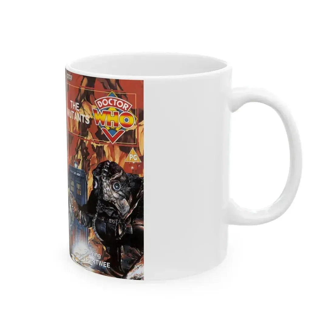 DOCTOR WHO THE MUTANTS (VHS COVER) - White Coffee Mug - Go Mug Yourself