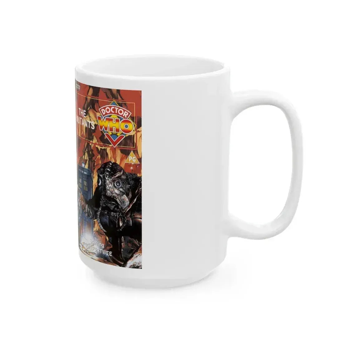 DOCTOR WHO THE MUTANTS (VHS COVER) - White Coffee Mug - Go Mug Yourself