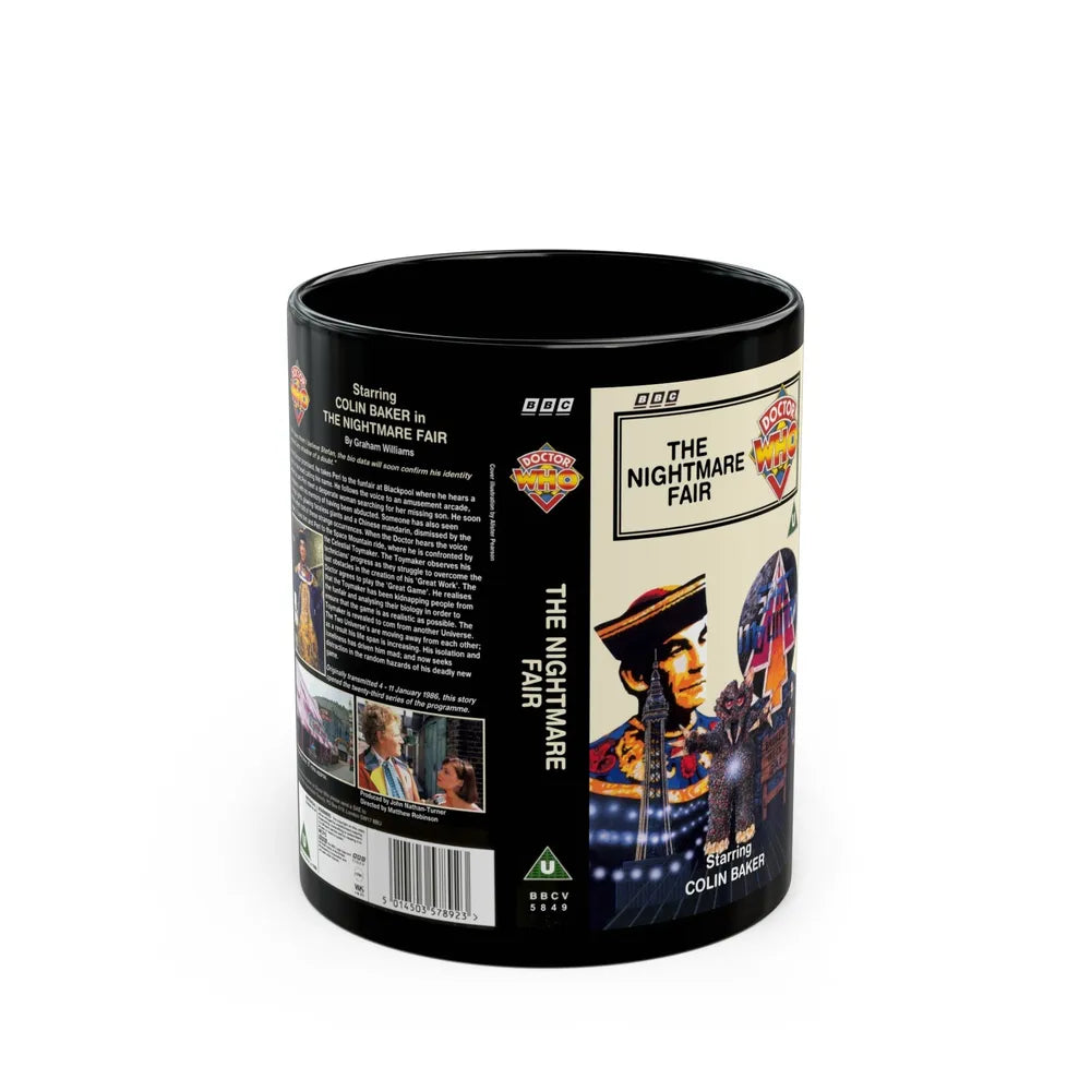 DOCTOR WHO THE NIGHTMARE FAIR (VHS COVER) - Black Coffee Mug-11oz-Go Mug Yourself