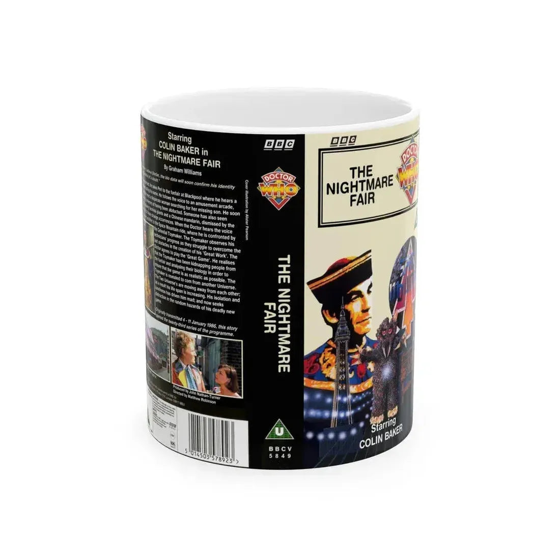 DOCTOR WHO THE NIGHTMARE FAIR (VHS COVER) - White Coffee Mug 11oz - Go Mug Yourself
