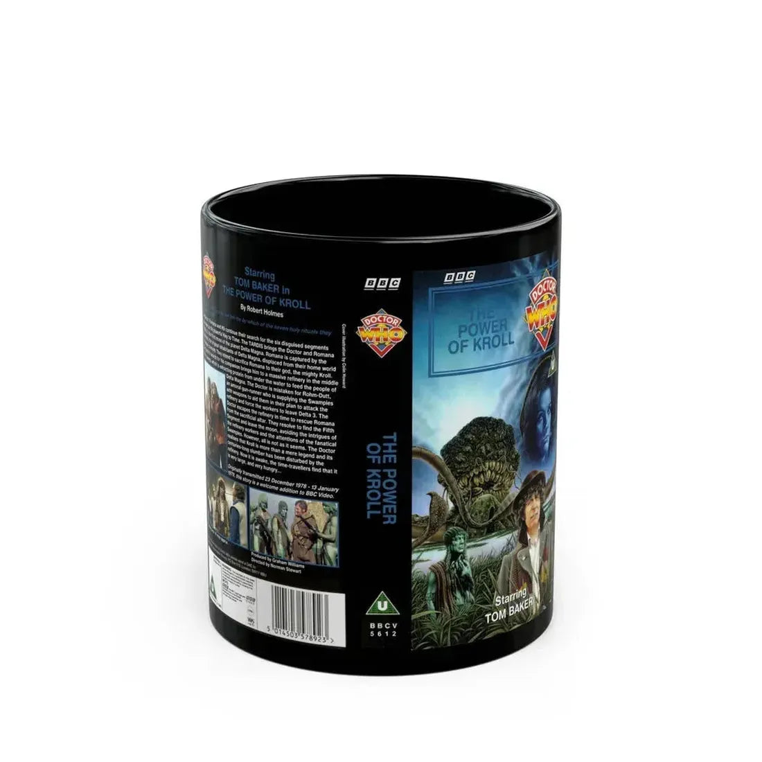 DOCTOR WHO THE POWER OF KROLL (VHS COVER) - Black Coffee Mug 11oz - Go Mug Yourself