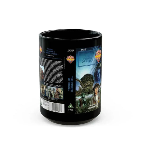 DOCTOR WHO THE POWER OF KROLL (VHS COVER) - Black Coffee Mug 15oz - Go Mug Yourself