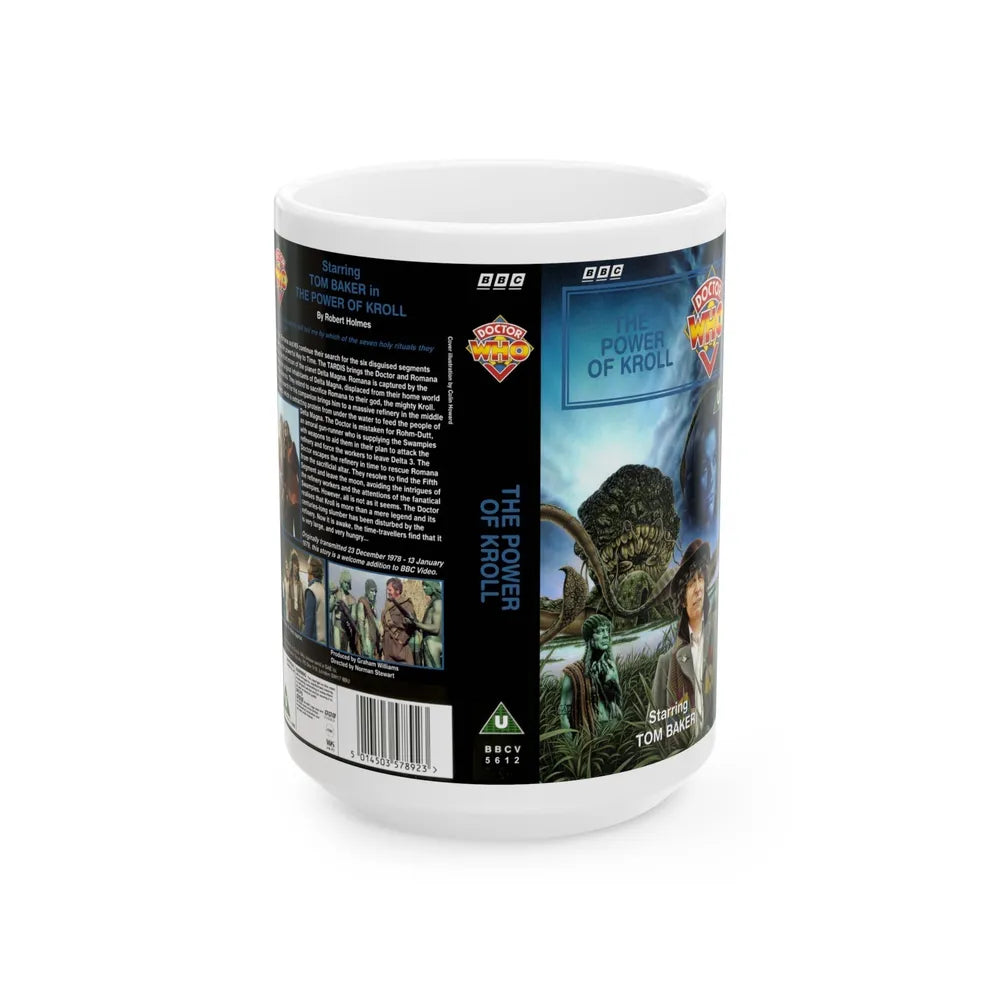 DOCTOR WHO THE POWER OF KROLL (VHS COVER) - White Coffee Mug-15oz-Go Mug Yourself