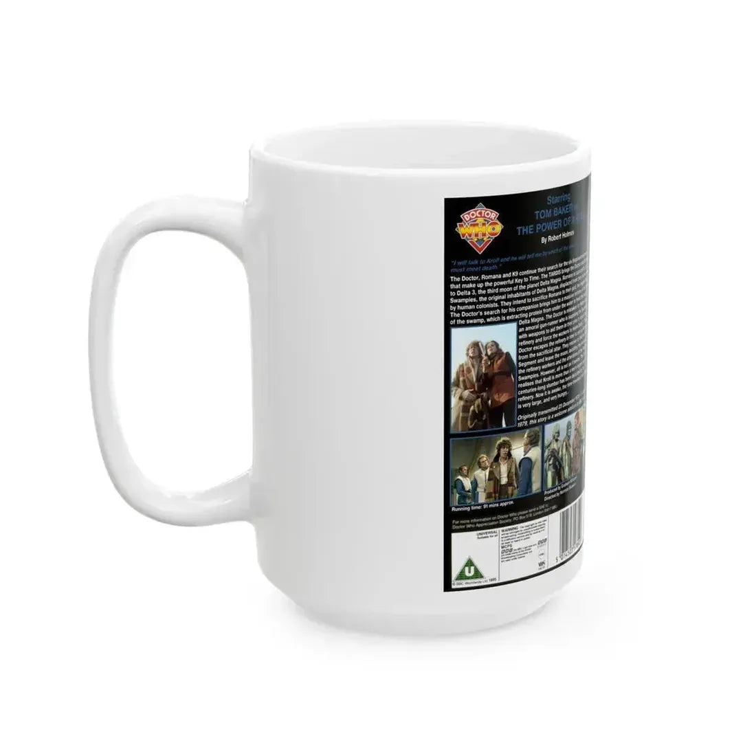DOCTOR WHO THE POWER OF KROLL (VHS COVER) - White Coffee Mug - Go Mug Yourself