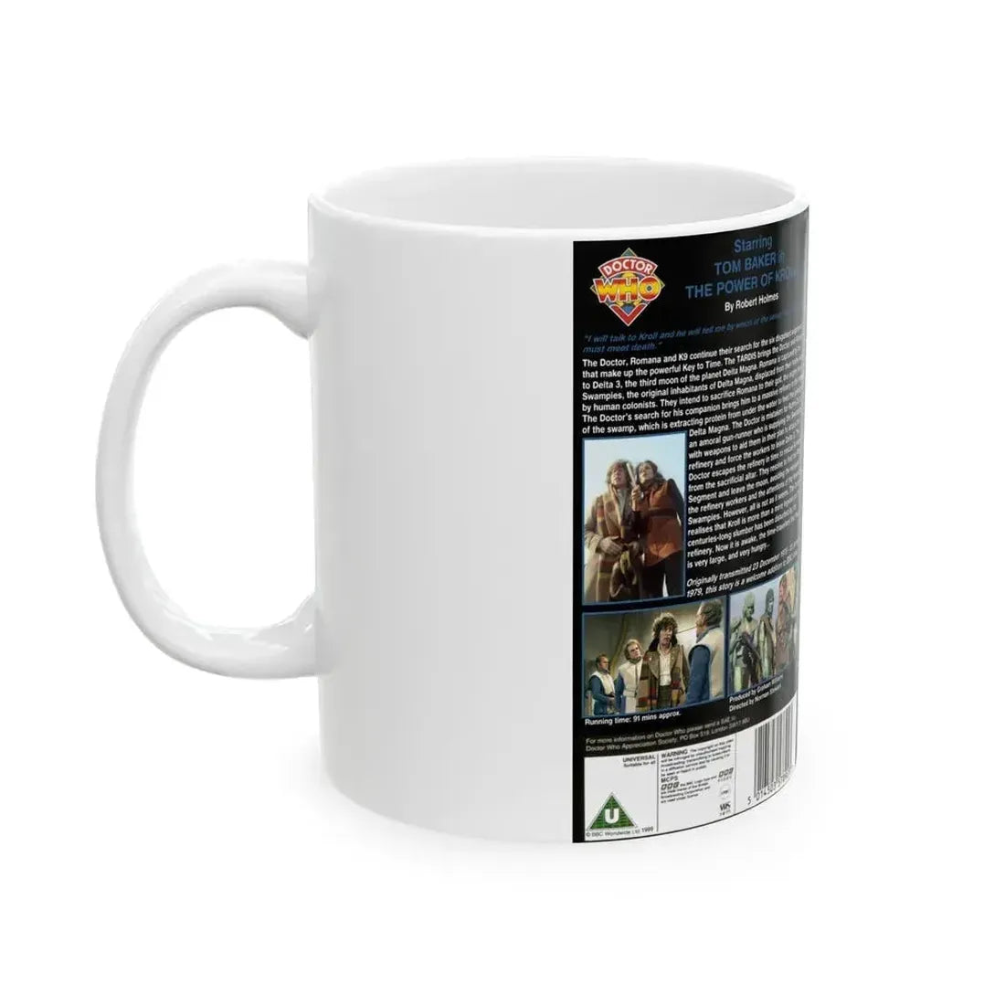 DOCTOR WHO THE POWER OF KROLL (VHS COVER) - White Coffee Mug - Go Mug Yourself