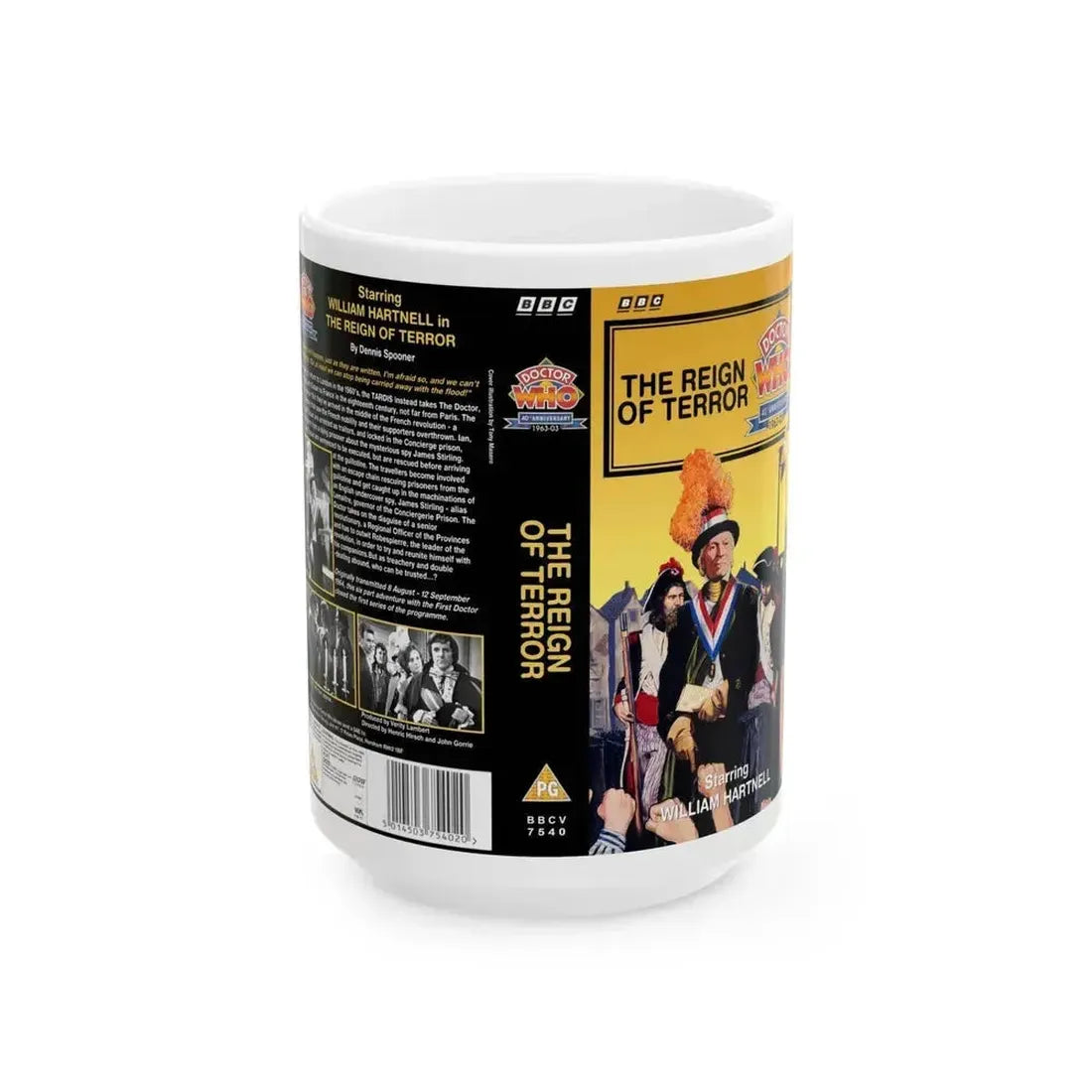 DOCTOR WHO THE REIGN OF TERROR (VHS COVER) - White Coffee Mug 15oz - Go Mug Yourself