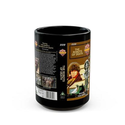 DOCTOR WHO THE ROBOTS OF DEATH (VHS COVER) - Black Coffee Mug-15oz-Go Mug Yourself