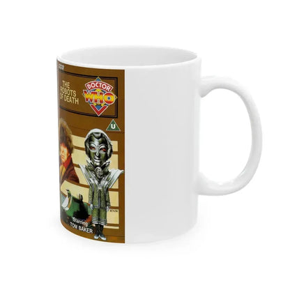 DOCTOR WHO THE ROBOTS OF DEATH (VHS COVER) - White Coffee Mug - Go Mug Yourself