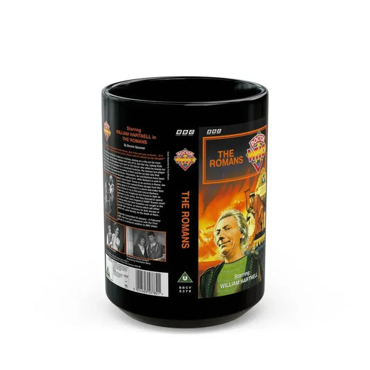DOCTOR WHO THE ROMANS (VHS COVER) - Black Coffee Mug 15oz - Go Mug Yourself